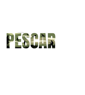 PESCAR model negru pe tricou