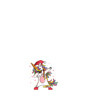 Christmas unicorn dab model alb pe tricou