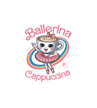 Ballerina Cappuccina model alb pe tricou