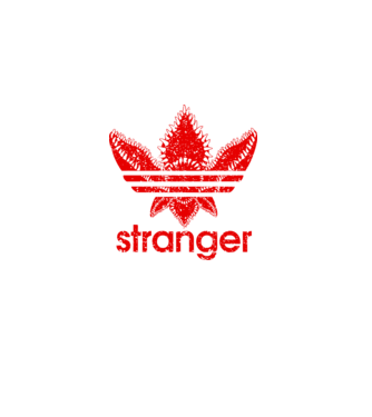 stranger logo red model negru pe tricou
