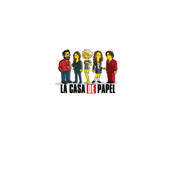 la casa de papel simpson model alb pe tricou