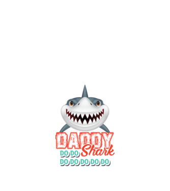 Daddy shark model alb pe tricou