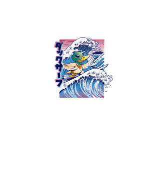 Surfer Duck model negru pe tricou