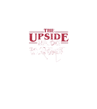 the upside down logo model albastru jeanși pe tricou