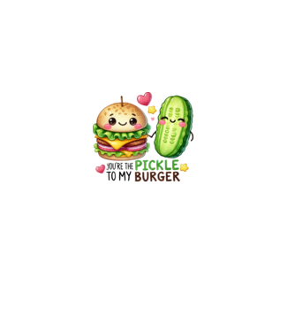 Pickle to my Burger model alb pe tricou
