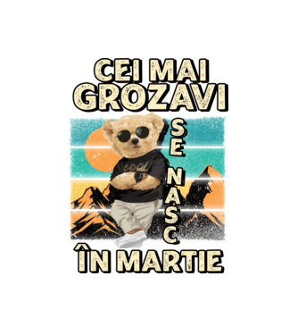 RETRO teddy MARTIE model alb pe tricou