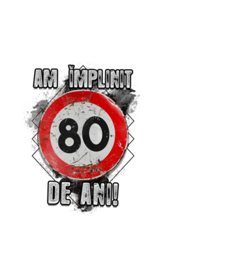 Am împlinit 80 de ani! model alb pe tricou