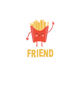 Friends cartofi model alb pe tricou