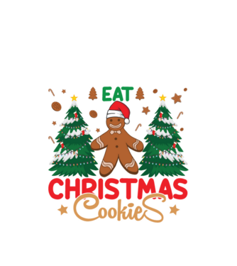 Life is short - eat christmas cookies model alb pe tricou