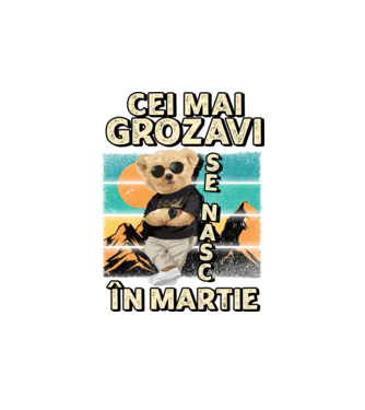 RETRO teddy MARTIE model alb pe tricou