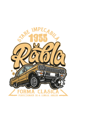Rablă 1955 model negru pe tricou