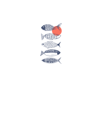 Fish model alb pe tricou