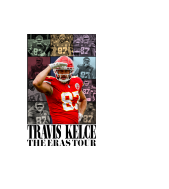 Taylor Swift Eras Travis Kelce model albastru deschis pe tricou