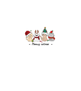 Meowy catmas 2 model alb pe tricou