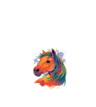 Colorful Horse model alb pe tricou