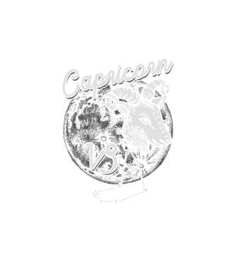 Zodiac femeie CAPRICORN retro model alb pe tricou