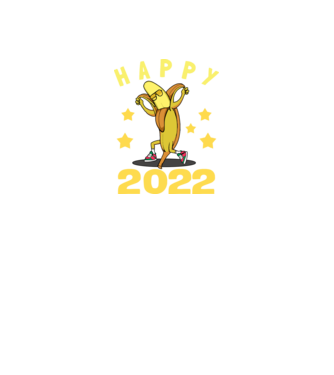 Happy new year Banana model negru pe tricou