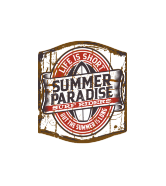 Summer Paradise model alb pe tricou