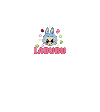 Labubu model negru pe tricou