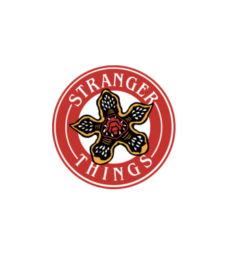 stranger things logo bucks model alb pe tricou
