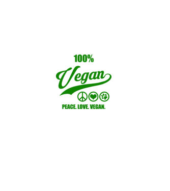 100% vegan model negru pe tricou