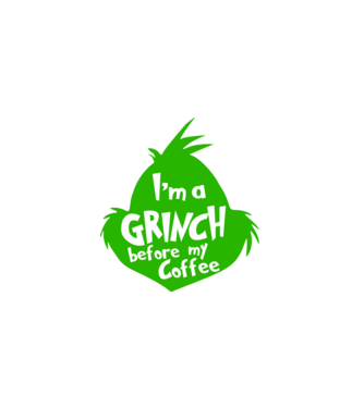 Grinch before coffee model negru pe tricou