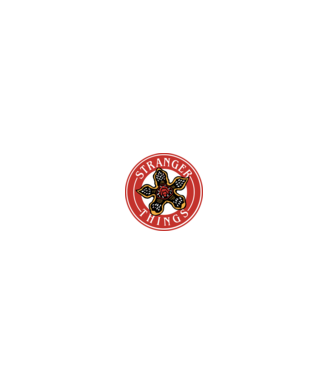 stranger things logo bucks model negru pe tricou