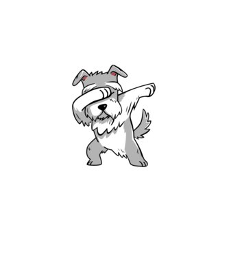 Schnauzer DAB model alb pe tricou
