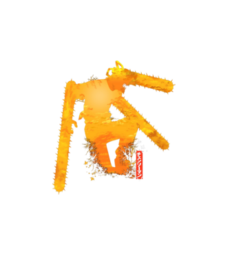 Chainsaw man Denji model alb pe tricou