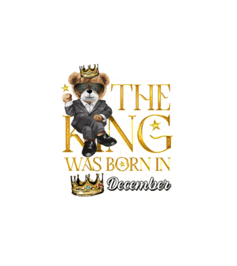 The king was born int DECEMBER model alb pe tricou