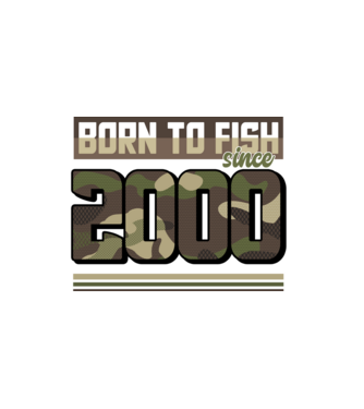 Born to fish since 2000 model alb pe tricou