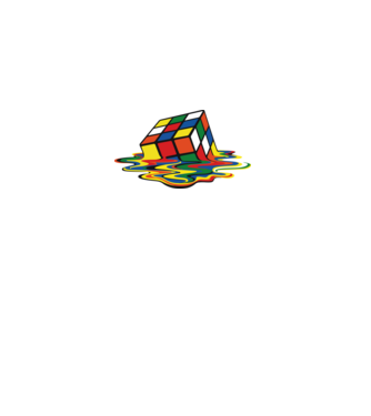 Melting Rubik model negru pe tricou