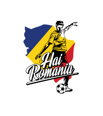 Hai romania fotbal model alb pe tricou