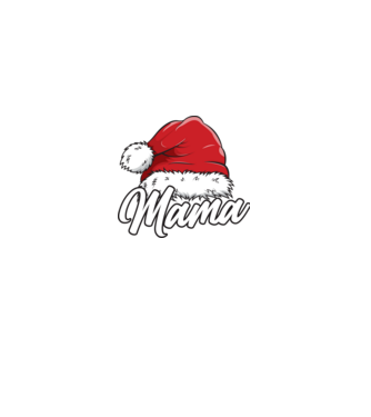 mama Santa Hat model negru pe tricou