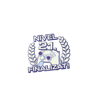 Nivel 21 finalizat! model negru pe tricou