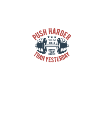 push harder model alb pe tricou