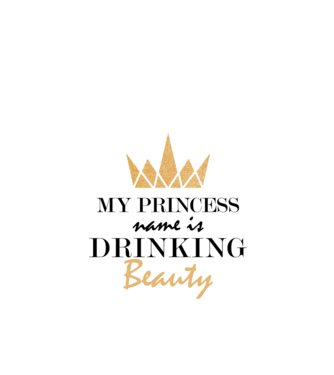 Drinking beauty gold model alb pe tricou
