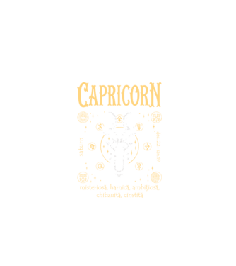 Zodiac femeie CAPRICORN golden model negru pe tricou