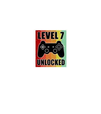 level 7 unlocked retro gamer model albastru jeanși pe tricou