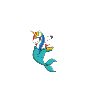 Unicorn Sirenă DAB model albastru închis pe tricou