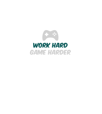 Work hard, game harder model negru pe tricou