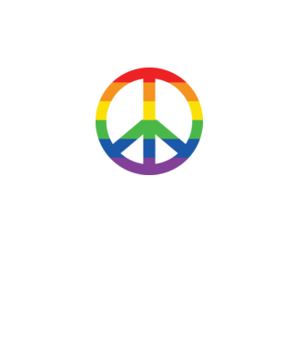 Peace pride model alb pe tricou