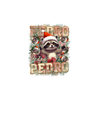 Pedro pedro flower xmas model alb pe tricou