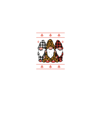 Ugly sweater gnomes model negru pe tricou