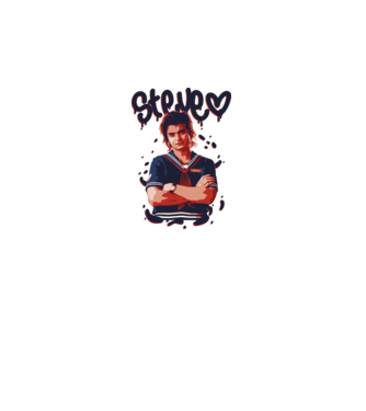 steve stranger things model alb pe tricou