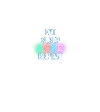 Eat sleep PS model negru pe tricou