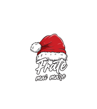 frate mai mare Santa Hat model negru pe tricou