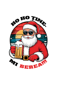 Ho ho ține mi berea! alb model albastru deschis pe tricou