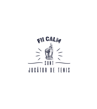 Fii calm, sunt JUCĂTOR DE TENIS model alb pe tricou