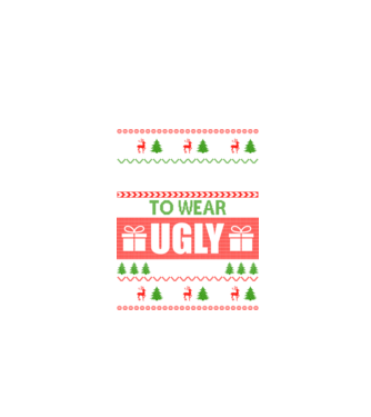 Too Cute for ugly sweater model negru pe tricou